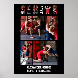 Wrestling Graduation Senior Night Wrestler ポスター
