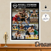 Wrestling High School Senior 7 Photo Collage ポスター