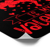 Wrestling Is My Valentine Red Love Heart Valentine ポスター (角)