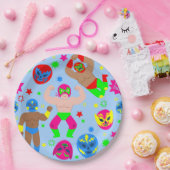 wrestling lucha libre masks luchador wrestlers ペーパープレート (パーティー)