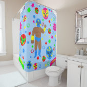 wrestling match lucha libre mask luchador wrestler シャワーカーテン (インサイチュ)