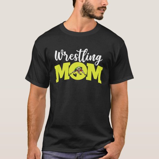 Wrestling Mom Cute Letter Print Women Cute Mother' Tシャツ (正面)
