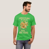 Wrestling Real People Fake Funny Wrestler Wrestle  Tシャツ (正面フル)