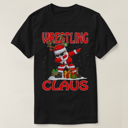 Wrestling Santa Claus Christmas Matching Costume Tシャツ (デザイン正面)