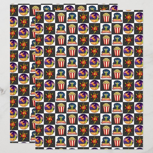 Wrestling Scrapbook Paper (正面/裏面)