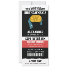 Wrestling Ticket Birthday Party