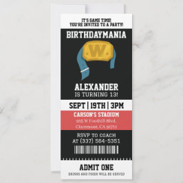 Wrestling Ticket Birthday Party 招待状