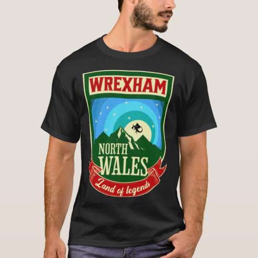 Wrexham男性女子学生ウェルシュドラゴンウェールズWelsh Tシャツ (正面)