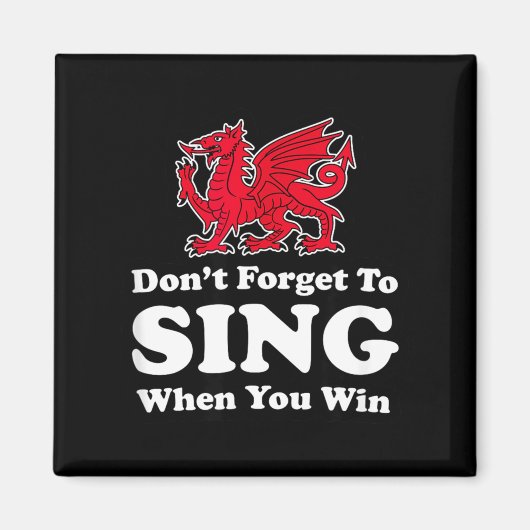Wrexham Don't Forget To Sing When You Win Red Drag マグネット (正面)