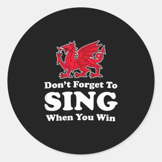 Wrexham Don't Forget To Sing When You Win Red Drag ラウンドシール (正面)
