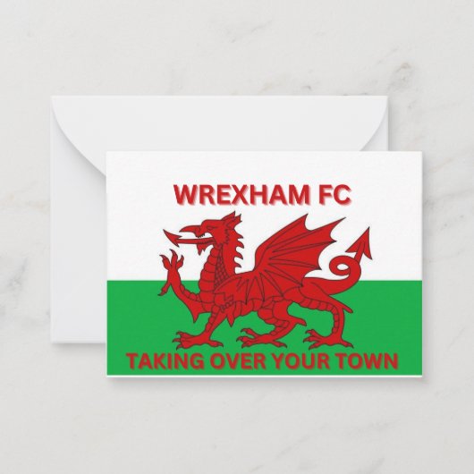 Wrexham Fcがあなたの町を乗っ取る ノートカード (正面)
