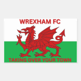 Wrexham Fcがあなたの町を乗っ取る 長方形シール