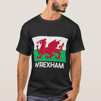 Wrexham Wales Welsh Flag Baner Y Ddraig Goch T-Shi Tシャツ