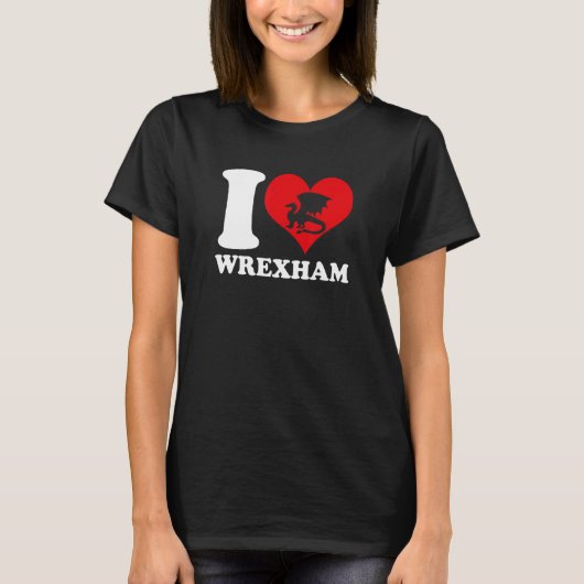 Wrexham Wales Welsh I Love Wrexham Wrexham 1 Tシャツ (正面)
