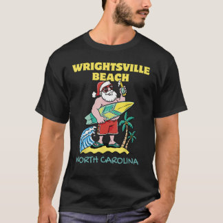 WRIGHTSVILLEビーチノースカロライナ州サンタクリスマス Tシャツ