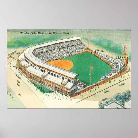 Wrigley Fieldの空中表示# 3シカゴ， IL ポスター (正面)