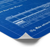 Wrigley Field Blueprint ポスター (角)