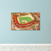 Wrigley FieldChicago, ILの空中表示 キャンバスプリント (インサイチュ (ウッドフロア))