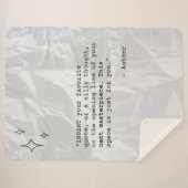 Wrinkled Paper with Custom Quote and Stars シェルパブランケット (正面(横))