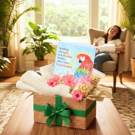 Wrist Surgery Healing Scarlet Macaws, Hibiscus カード