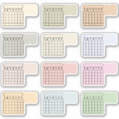 Writable Monthly Index Tab Calendar Habit Tracker  シール (正面)