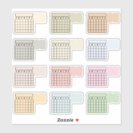 Writable Monthly Index Tab Calendar Habit Tracker  シール