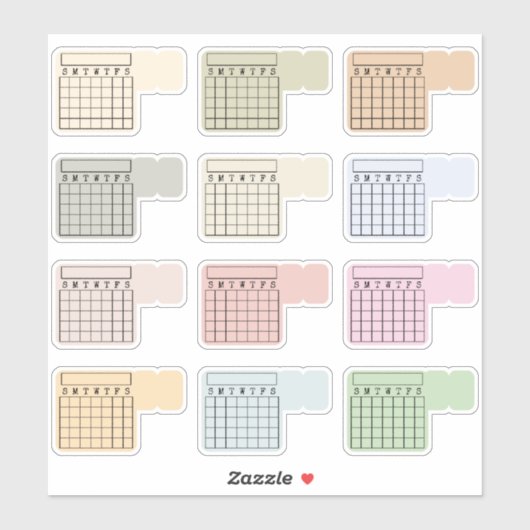 Writable Monthly Index Tab Calendar Habit Tracker  シール (シート)