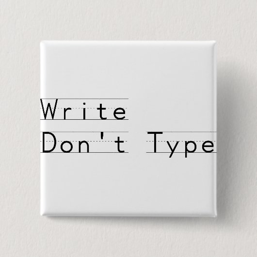 writeタイプしません 缶バッジ (正面)