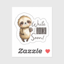 Write Back Soon Sloth Sticker