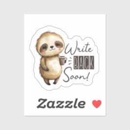 Write Back Soon Sloth Sticker シール