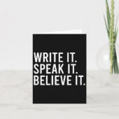 Write It Speak It Believe It Motivational Faith Ap カード (正面)