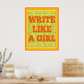 Write Like a Girl Citrus Print ポスター (キッチン)