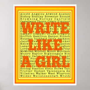 Write Like a Girl Citrus Print ポスター