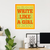 Write Like a Girl Citrus Print ポスター (ホームオフィス)