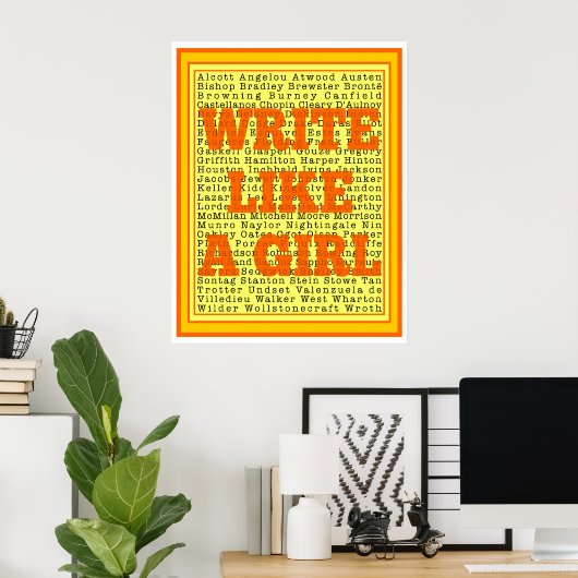 Write Like a Girl Citrus Print ポスター (ホームオフィス)
