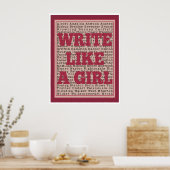 Write Like a Girl Lipstick Print ポスター (キッチン)