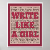 Write Like a Girl Lipstick Print ポスター (正面)