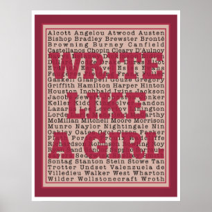 Write Like a Girl Lipstick Print ポスター