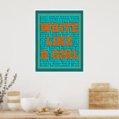Write Like a Girl Teal Print ポスター (キッチン)