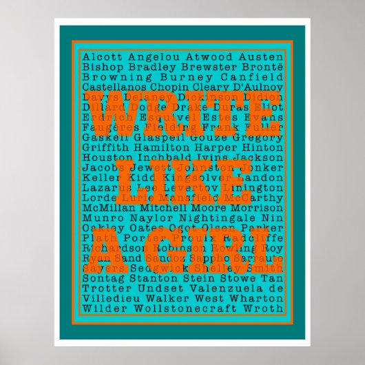 Write Like a Girl Teal Print ポスター (正面)