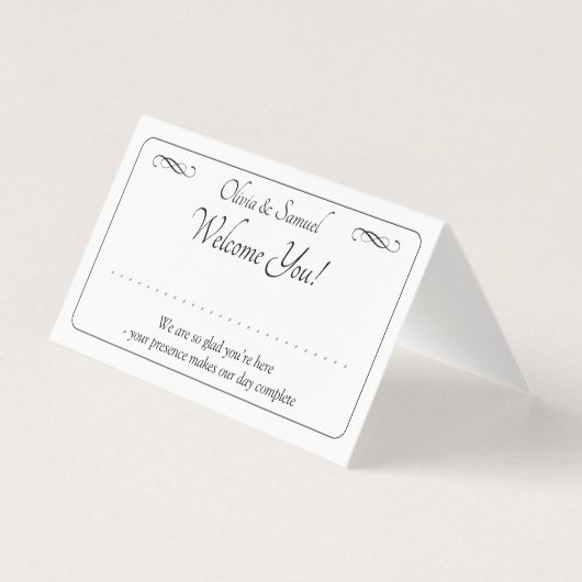 Write Name - Table Place Card - with Messages (正面)