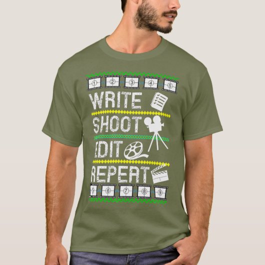 Write Shoot Edit Repeat 映画製作者 汚い Tシャツ (正面)