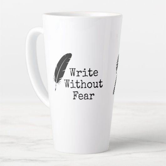 Write Without Fear Edit Without Mercy Writers カフェラテマグ (左アングル)