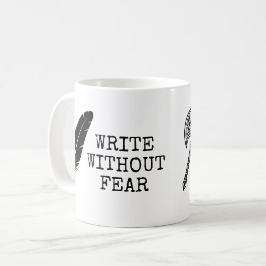 Write Without Fear Edit Without Mercy Writers コーヒーマグカップ (正面左)