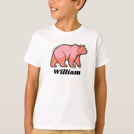 Write your name on this pink Bear Pop Art Tシャツ (正面)