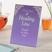 Write Your Own Pedestal Sign Purple Flowers 台座サイン (インサイチュ)
