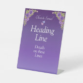 Write Your Own Pedestal Sign Purple Flowers 台座サイン (正面)