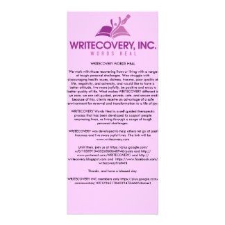 WRITECOVERYの情報カード ラックカード
