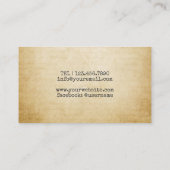 Writerエディタヴィンテージタイプライター 名刺 (裏面)