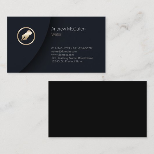 Writerペンアイコン名刺 名刺 (正面/裏面)